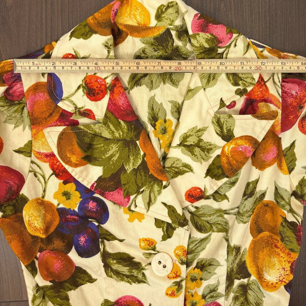 VTG SirJé of California Fruit Print Blazer Women’s Small Artsy Whimsical Retro - Picture 16 of 16